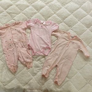 Bundle of three baby girl clothes